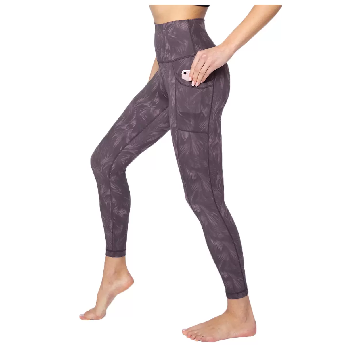 90 Degree Feather Palm Tree Ankle Legging Mauve