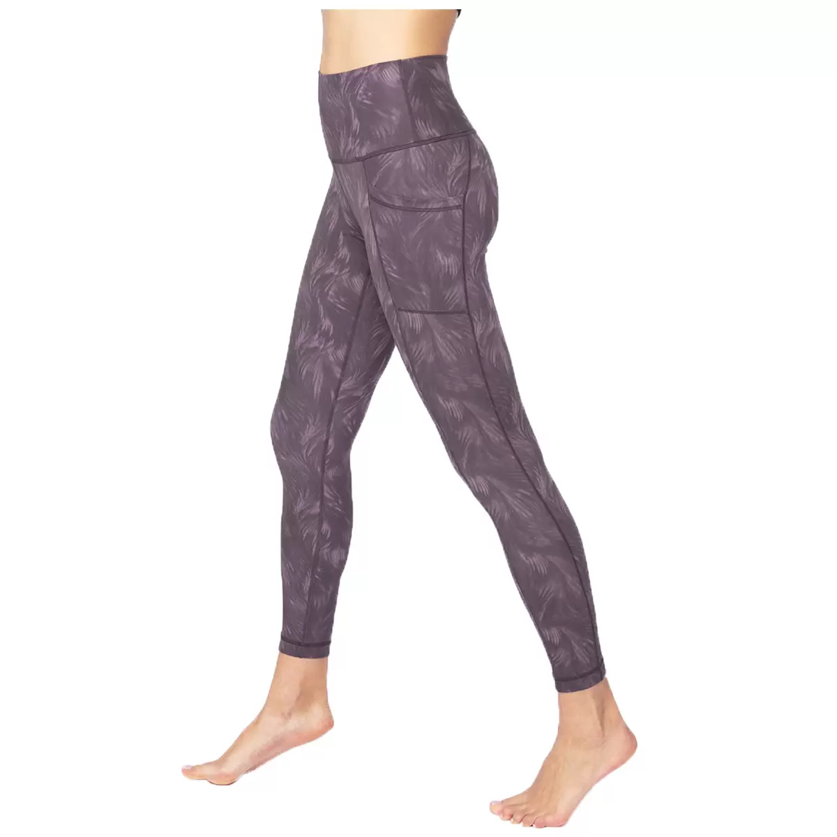 90 Degree Feather Palm Tree Ankle Legging Mauve