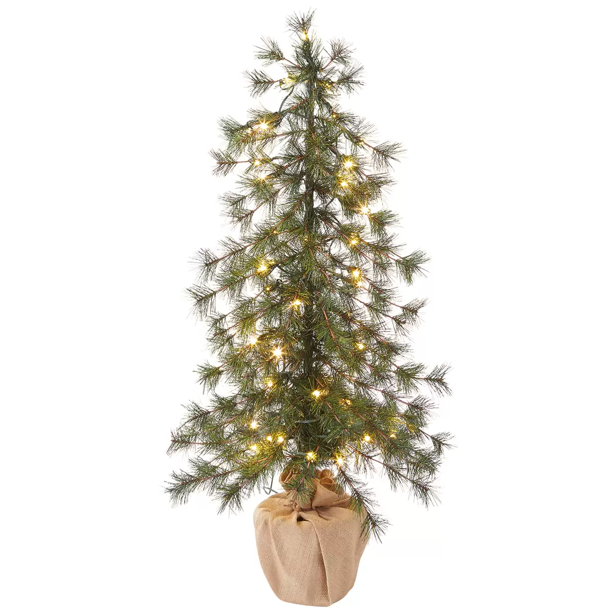 LED Needle Pine Burlap Tree Set 3 Piece