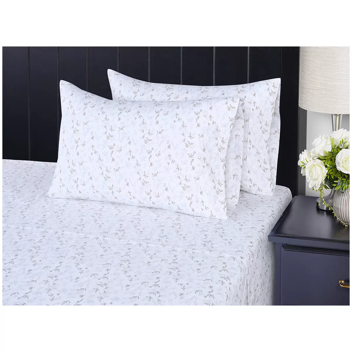 Southpoint Sheet Set Queen 6 Piece Leaves Floral