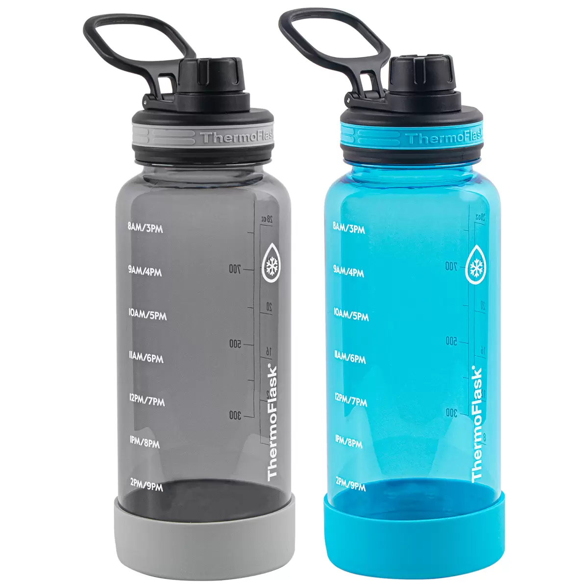 Thermoflask Motivational Drink Bottle 946ml 2 Pack Black And Blue