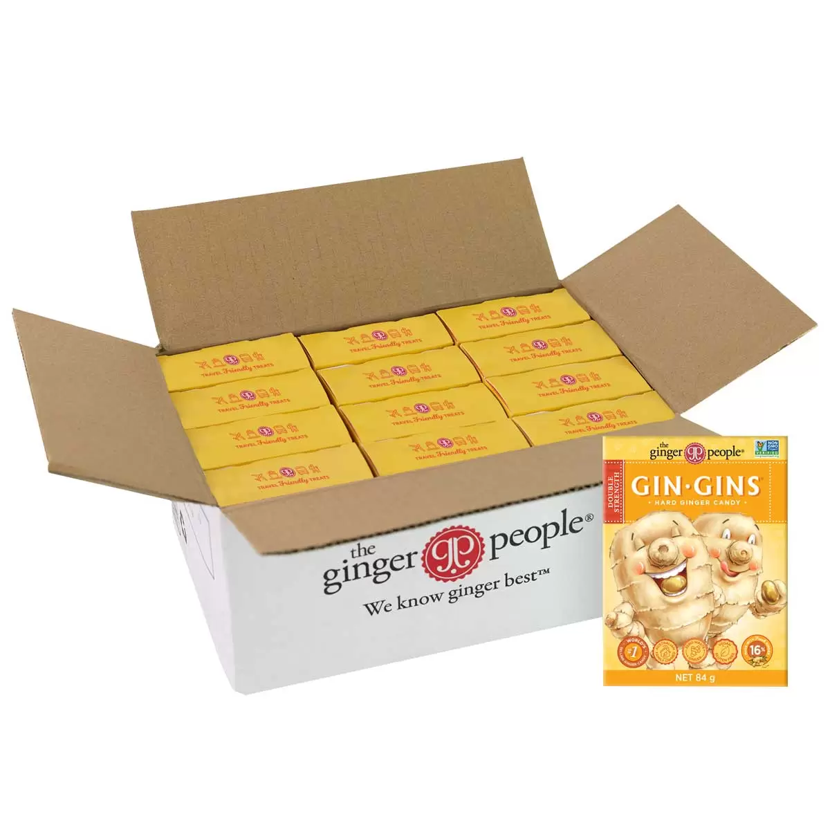 Gin Gins Double Strength Hard Ginger Candy 12 x 84g