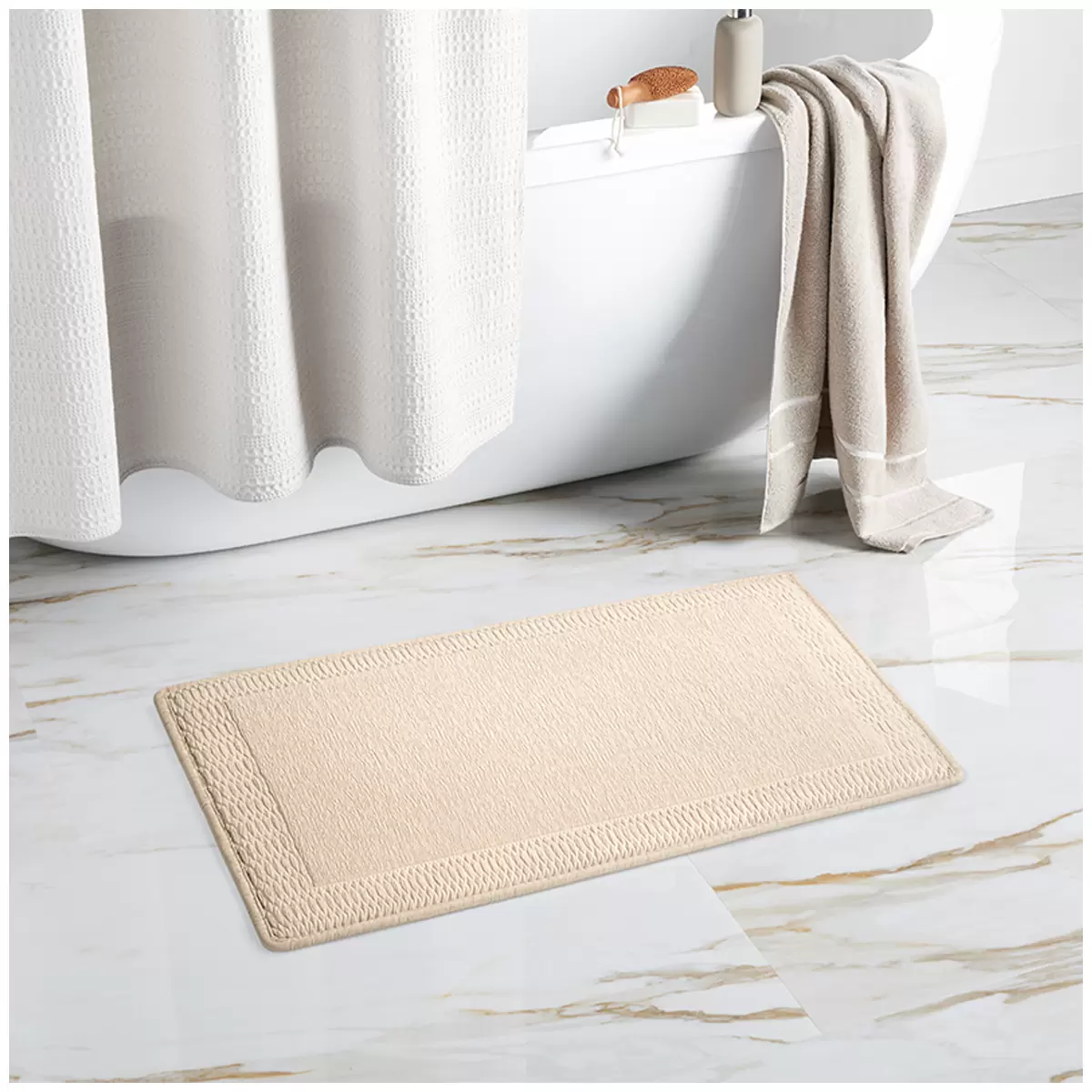 Premiere Memory Foam Bath Mat 2 Pack Beige