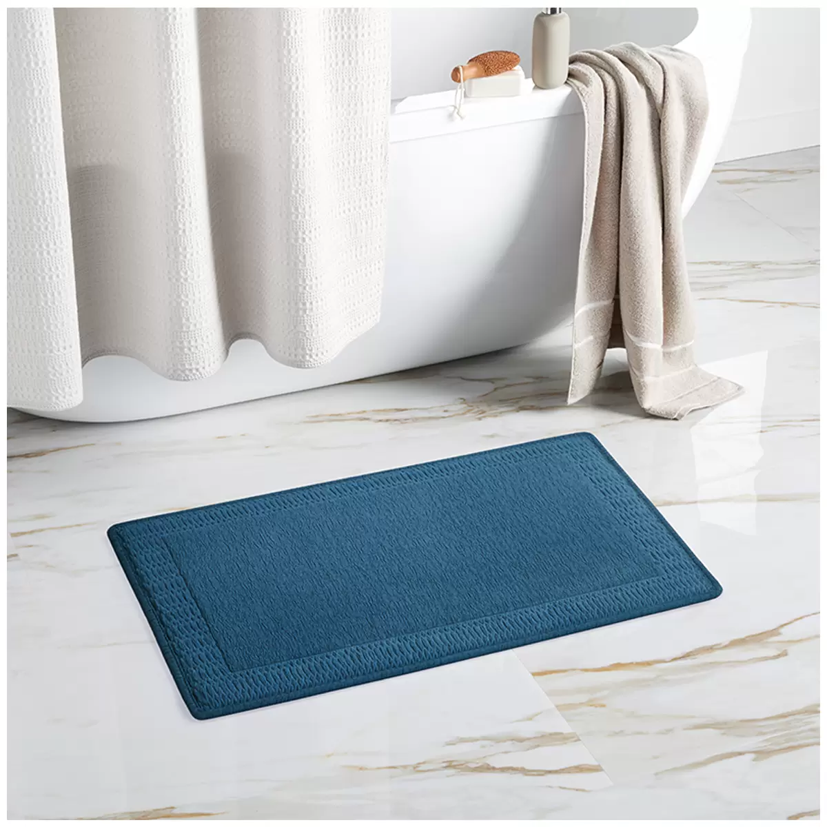 Premiere Memory Foam Bath Mat 2 Pack Blue