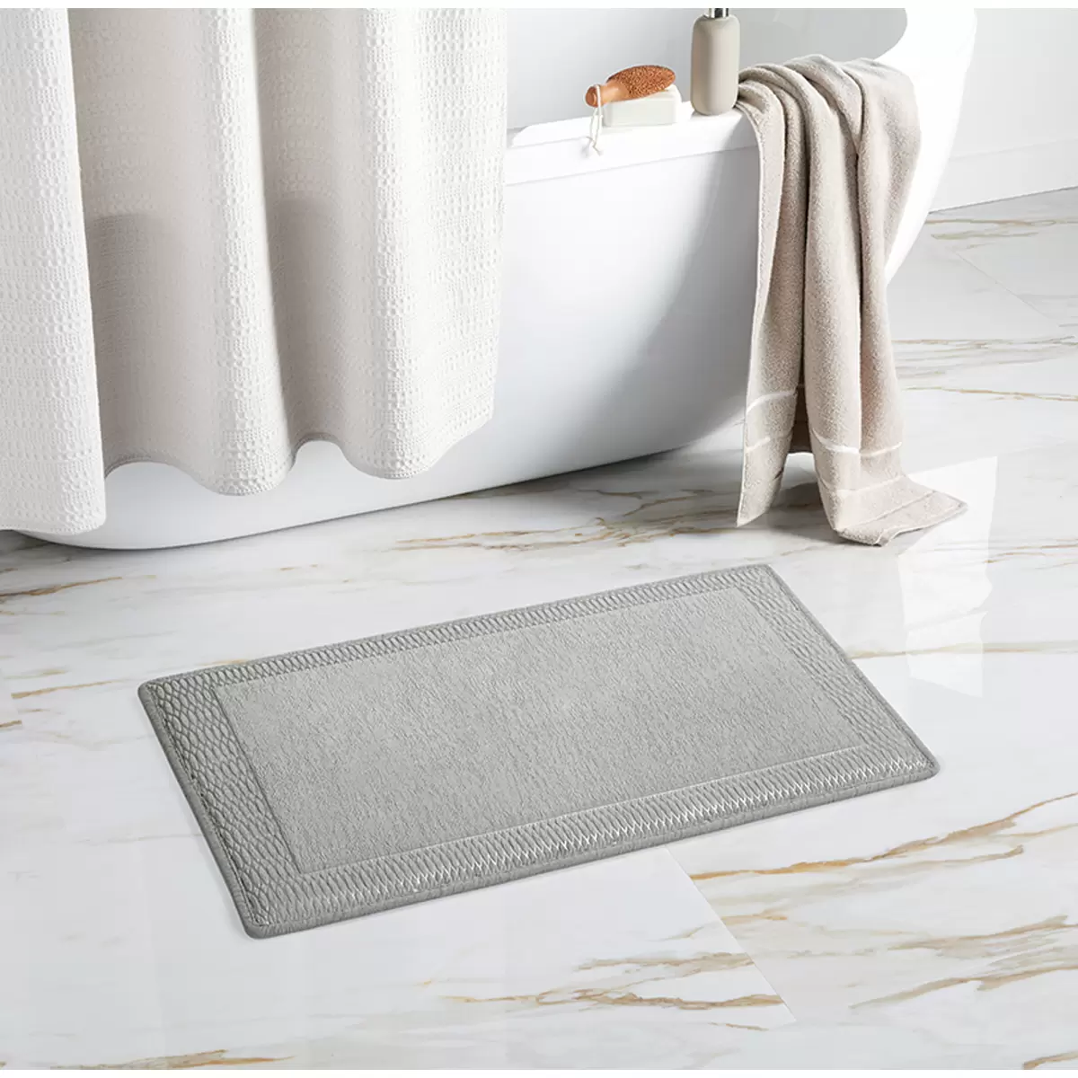 Premiere Memory Foam Bath Mat 2 Pack Grey